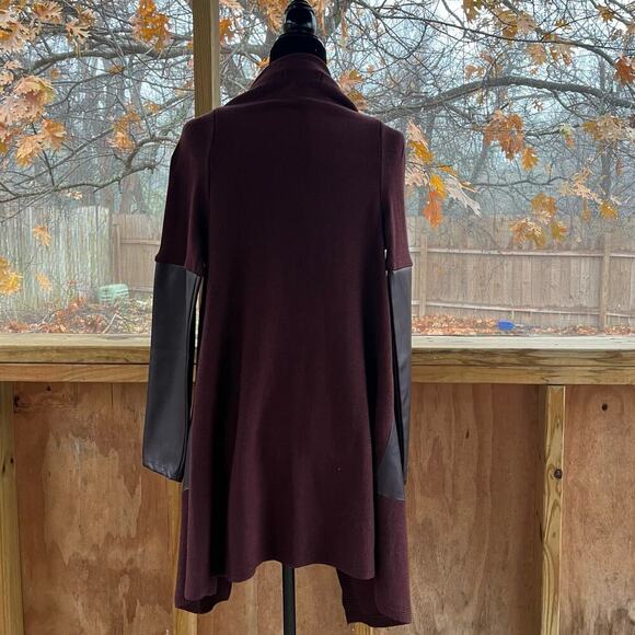 Blank NYC Women's Burgundy Drape Front Wrap Midi Sweater Size S. NEW - Picture 3 of 10